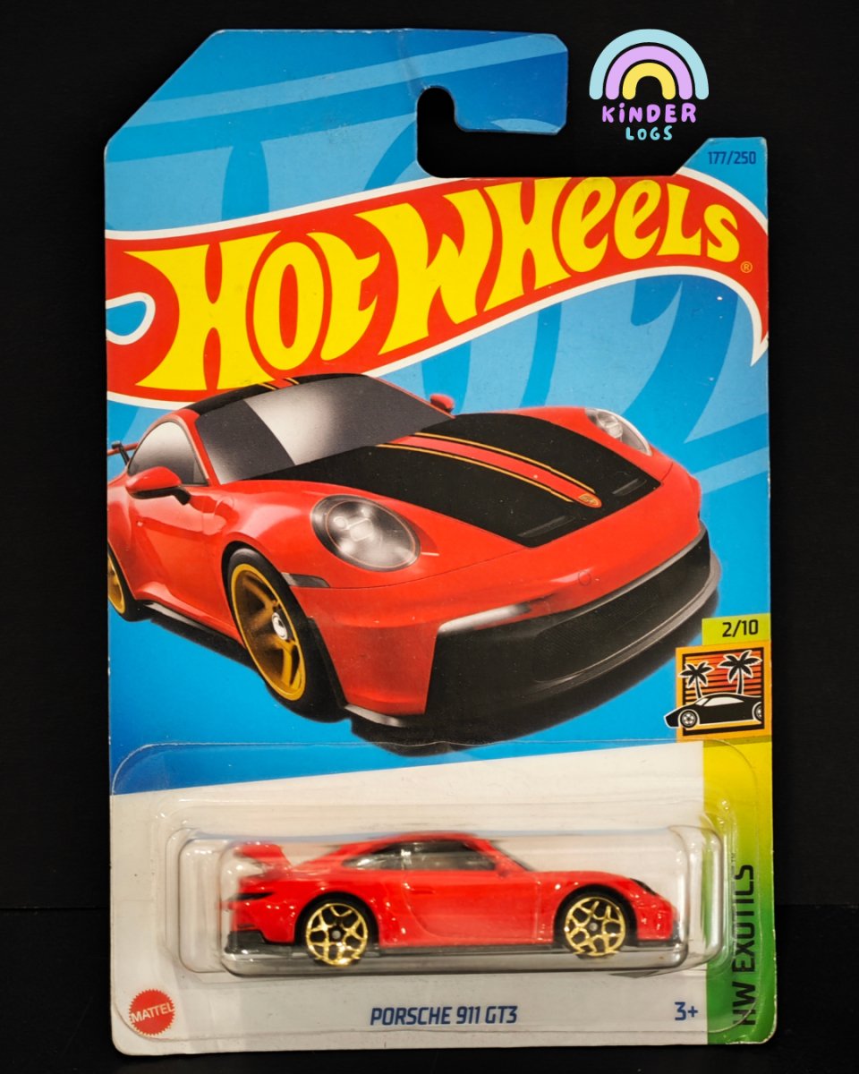 Hot Wheels Porsche 911 GT3 With Gold Wheels - Kinder Logs