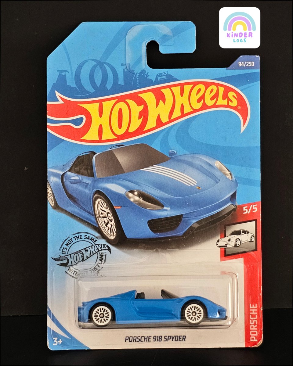 Hot Wheels Porsche 918 Spyder - Exclusive Blue Color - Kinder Logs