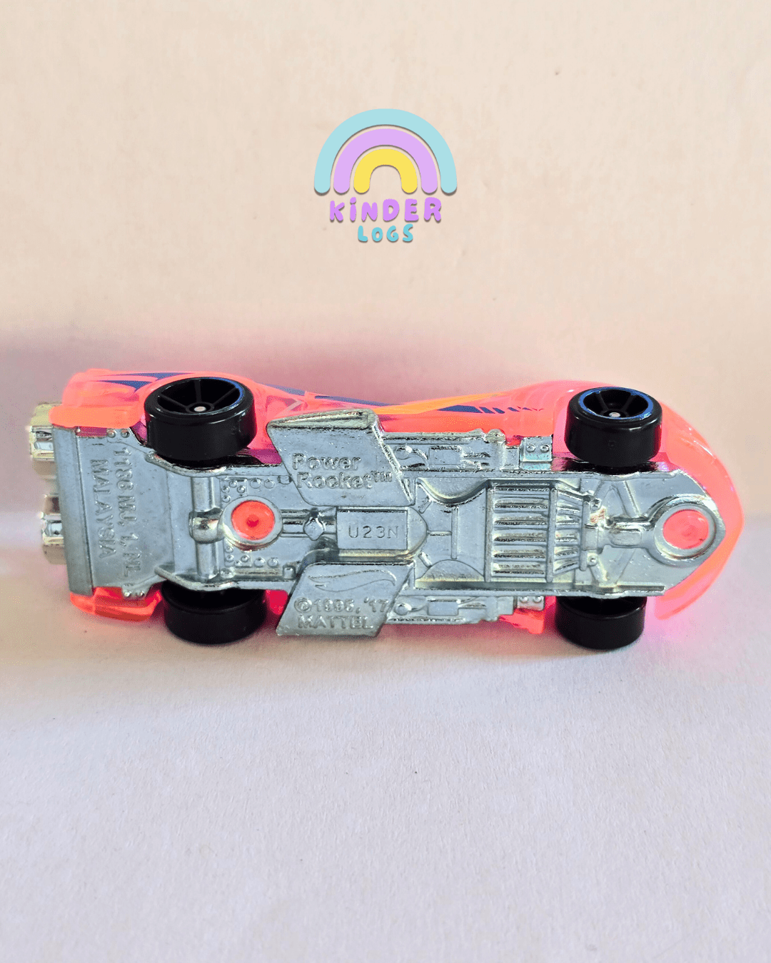 Hot Wheels Power Rocket - Pink - With Metal Base (Uncarded - New) - Kinder Logs