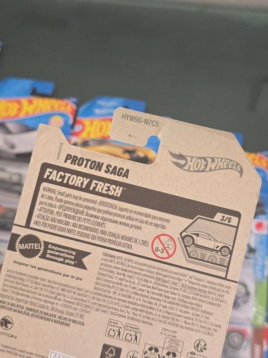 Hot Wheels Proton Saga - White (Imported) - Kinder Logs