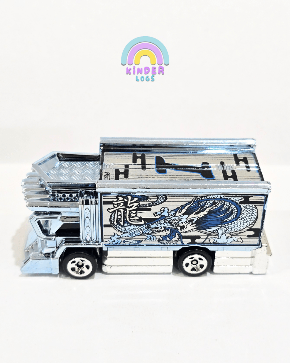 Hot Wheels Raijin Express - Chrome With Blue Dragon (Uncarded) - Kinder Logs