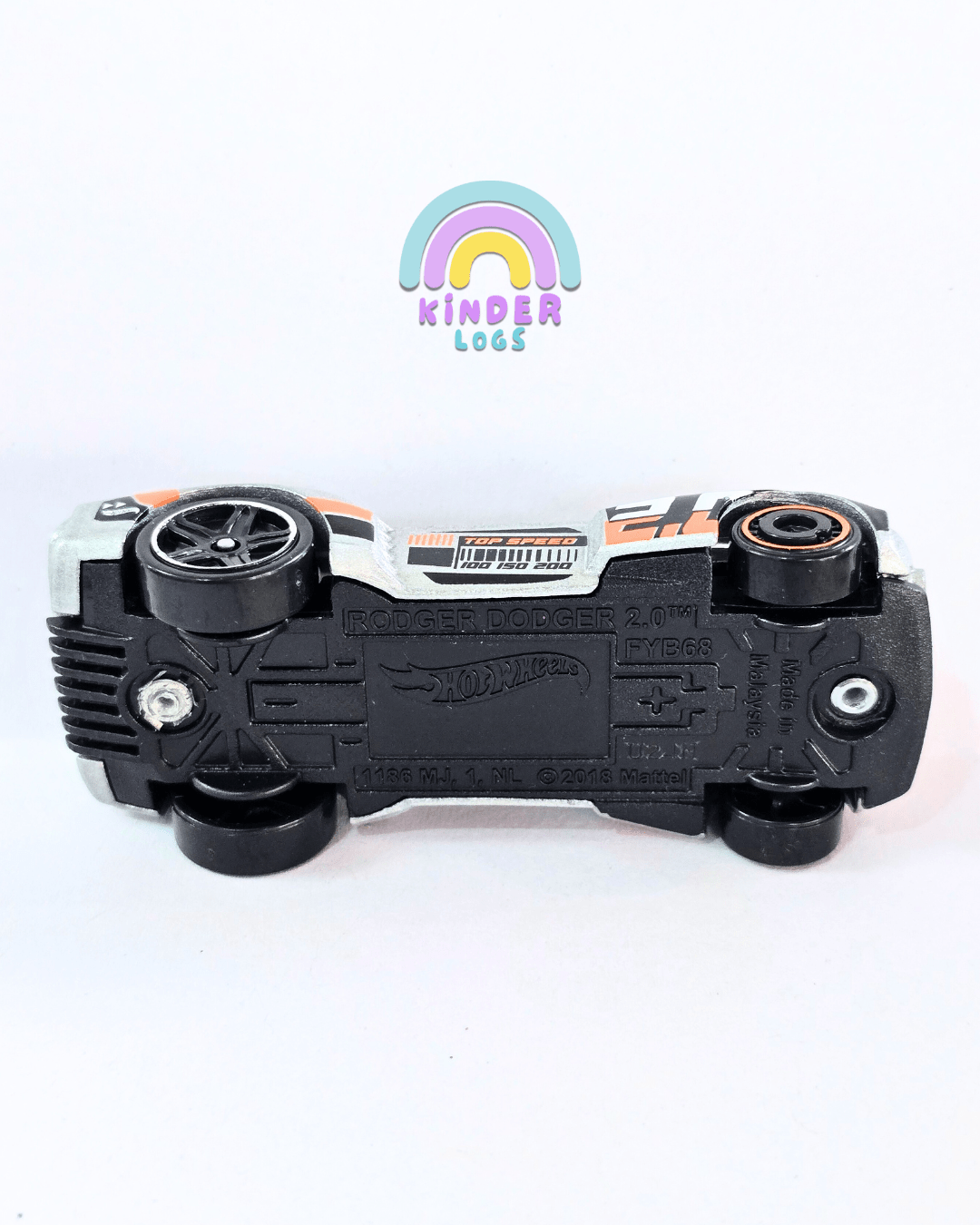 Hot Wheels Rodger Dodger 2.0 - Silver (Uncarded - New) - Kinder Logs