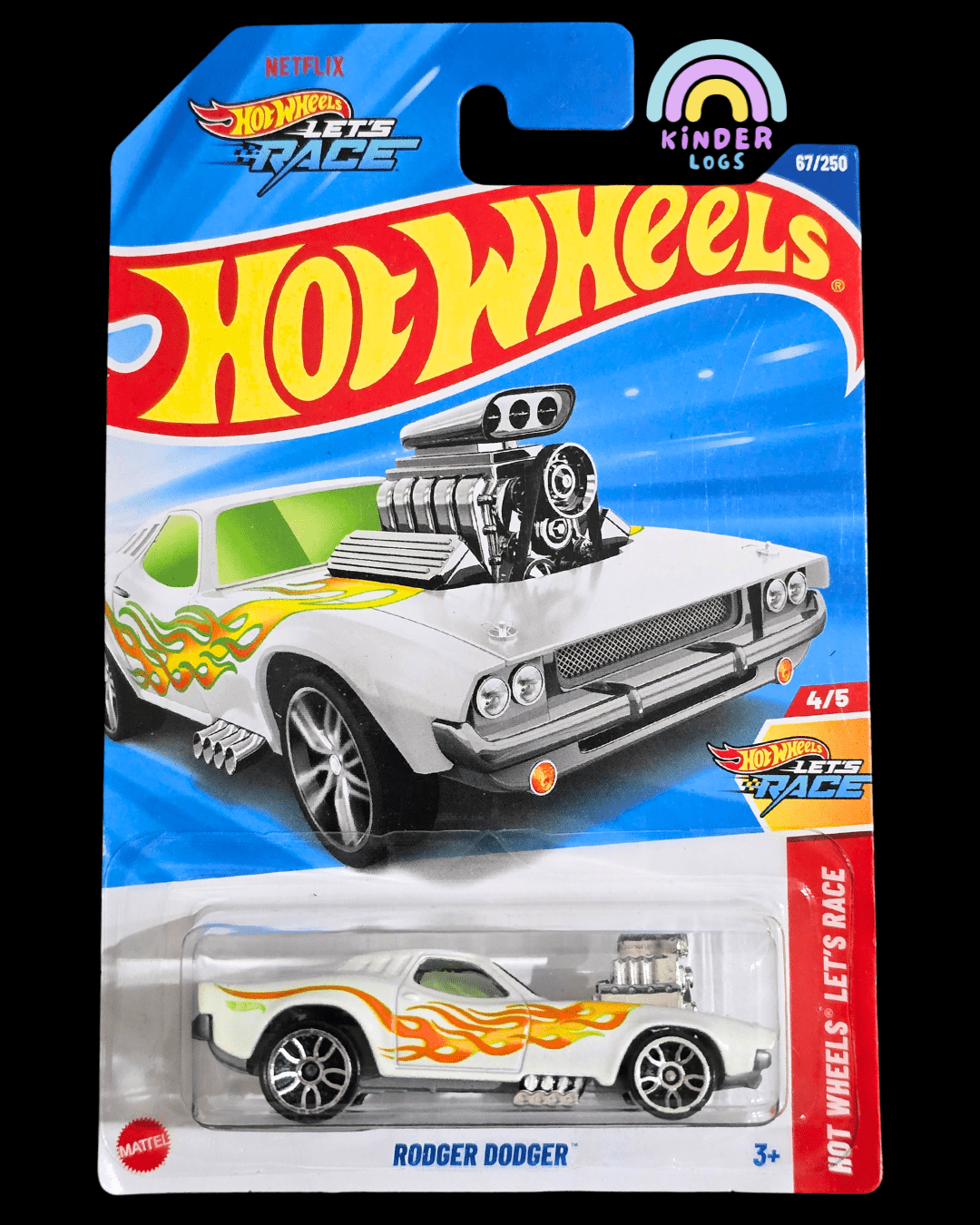 Hot Wheels Rodger Dodger - White (Imported) - Kinder Logs