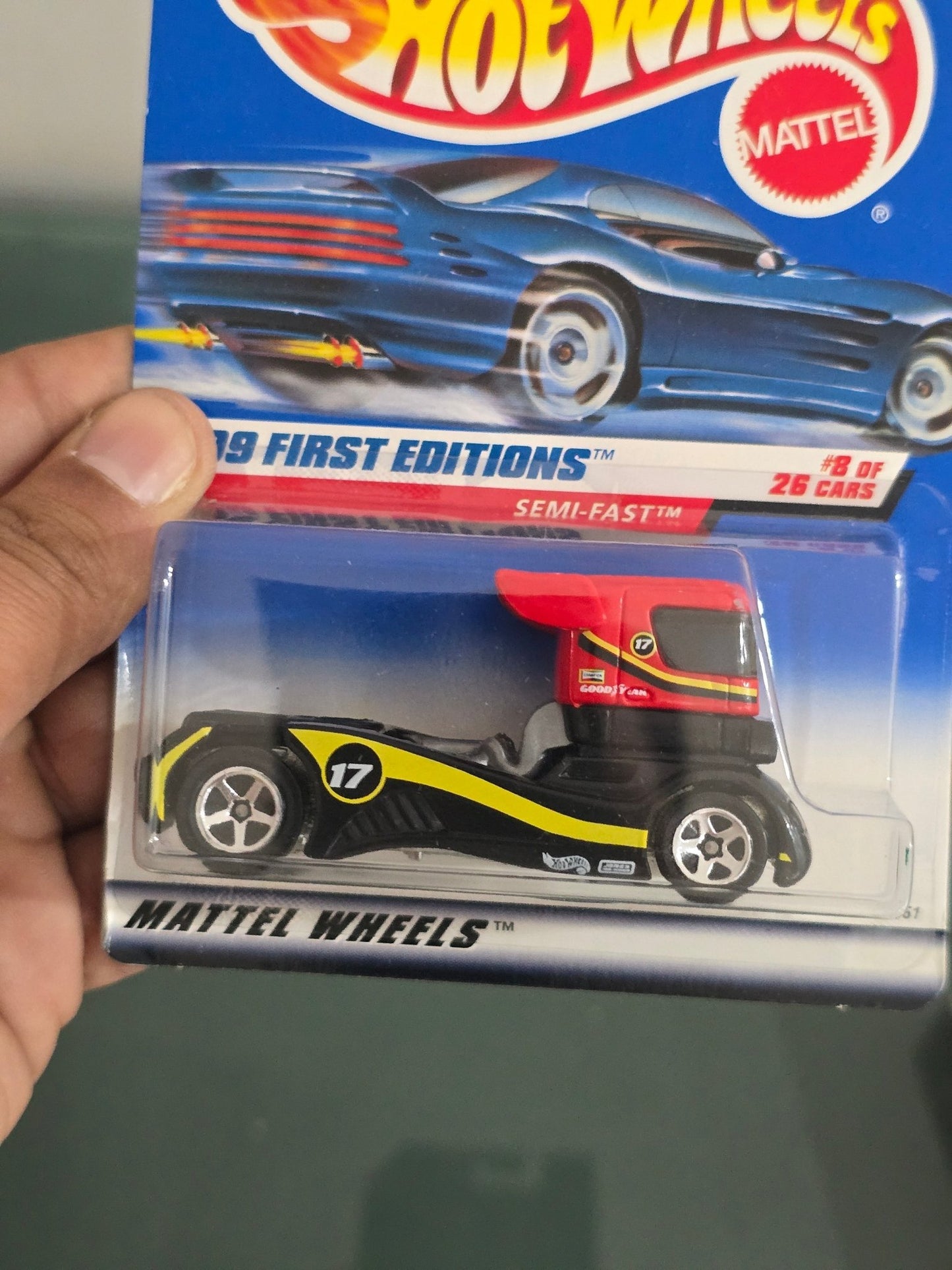 Hot Wheels Semi - Fast Truck (Black) - 1999 First Editions - Kinder Logs
