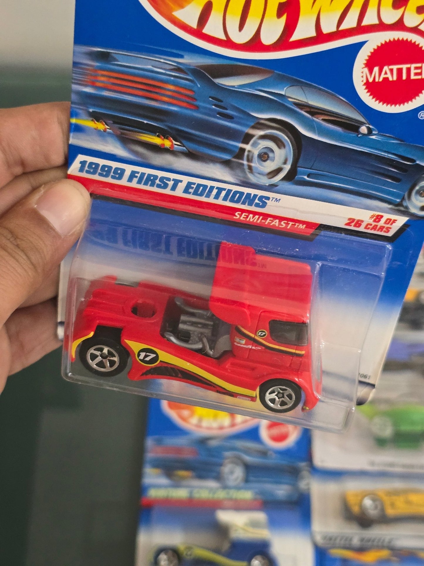 Hot Wheels Semi - Fast Truck (Red) - 1999 First Editions - Kinder Logs