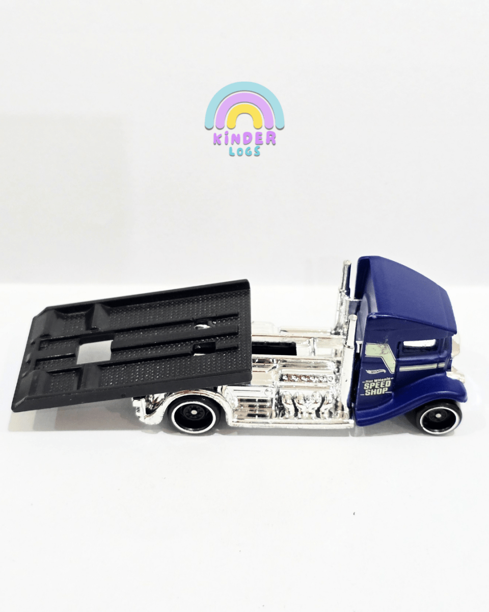 Hot Wheels Speed Shop Fast Bed Hauler - Blue (Uncarded) - Kinder Logs