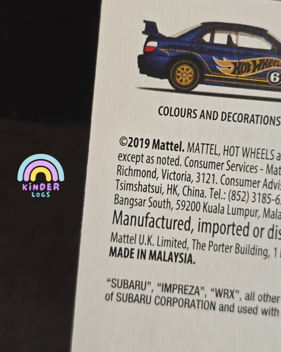 Hot Wheels Subaru Impreza WRX - 2022 Collector Edition - Kinder Logs