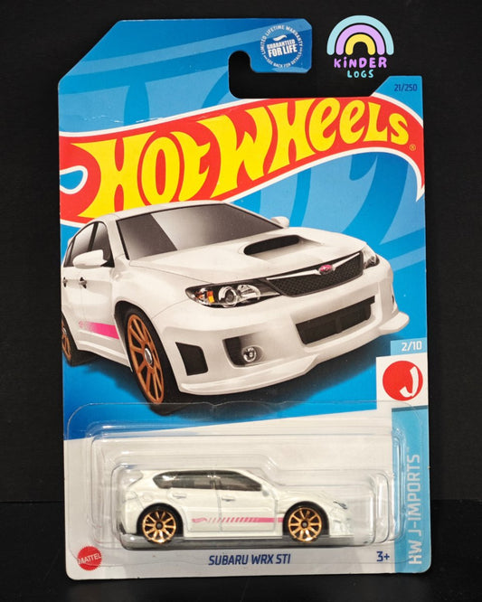 Hot Wheels Subaru WRX STI (Exclusive White Color) - Kinder Logs