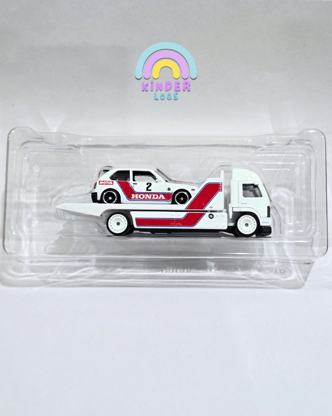 Hot Wheels Team Transport Aero Lift & 1973 Honda Civic Custom (Uncarded) - Kinder Logs