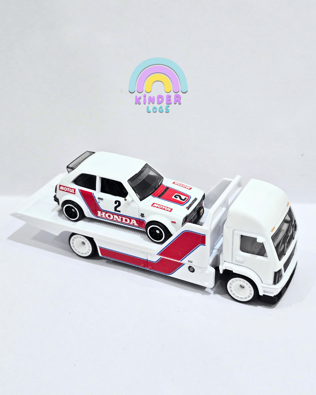 Hot Wheels Team Transport Aero Lift & 1973 Honda Civic Custom (Uncarded) - Kinder Logs