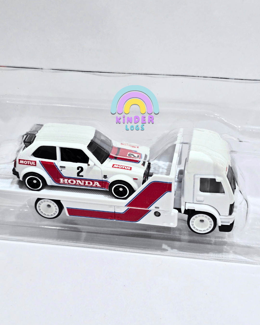 Hot Wheels Team Transport Aero Lift & 1973 Honda Civic Custom (Uncarded) - Kinder Logs