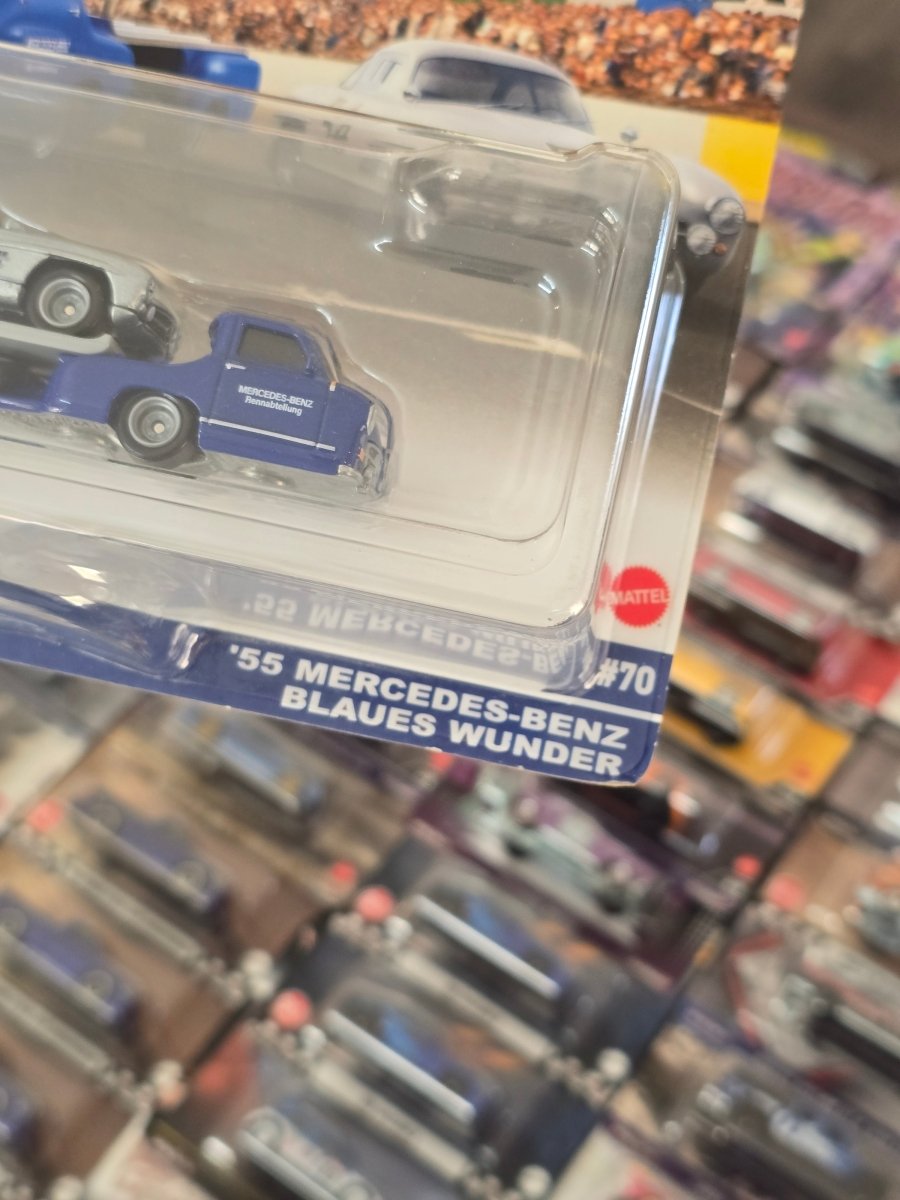 Hot Wheels Team Transport Mercedes - Benz 300SL With 1955 Blaues Wunder - Kinder Logs
