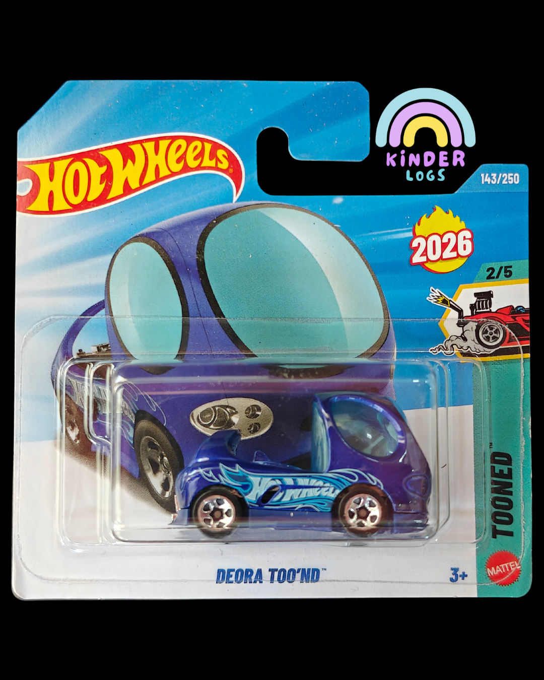 Hot Wheels Tooned Deora - Blue (Imported - Short Card) - Kinder Logs