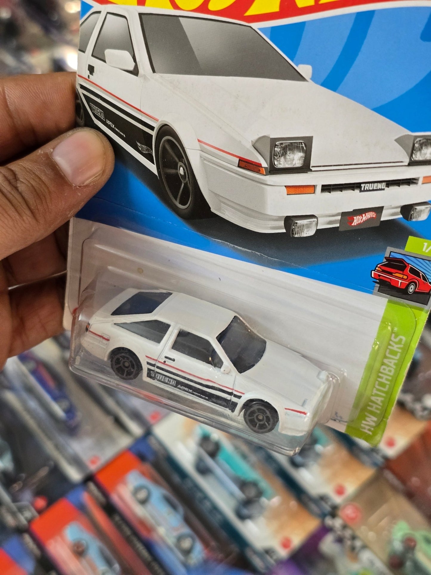 Hot Wheels Toyota AE86 Sprinter Trueno - White (Imported) - Kinder Logs