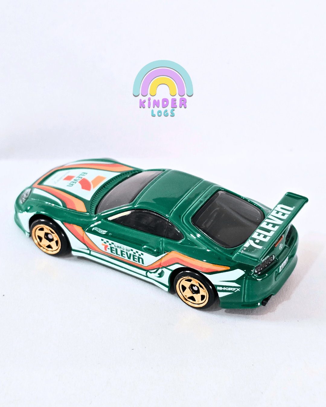 Hot Wheels Toyota Supra 7 - Eleven - Green (Uncarded - New) - Kinder Logs