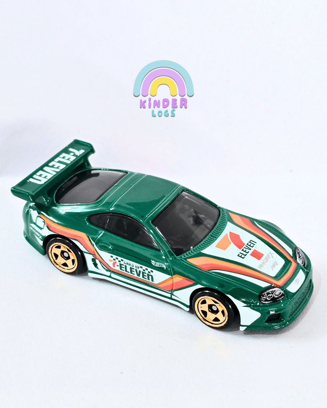 Hot Wheels Toyota Supra 7 - Eleven - Green (Uncarded - New) - Kinder Logs