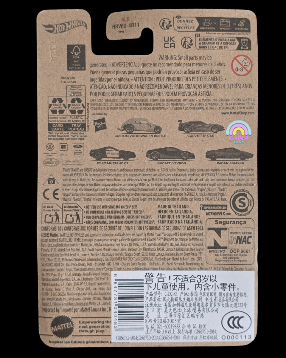 Hot Wheels Transformers Ford Mustang GT - HW Silver Series (Imported) - Kinder Logs