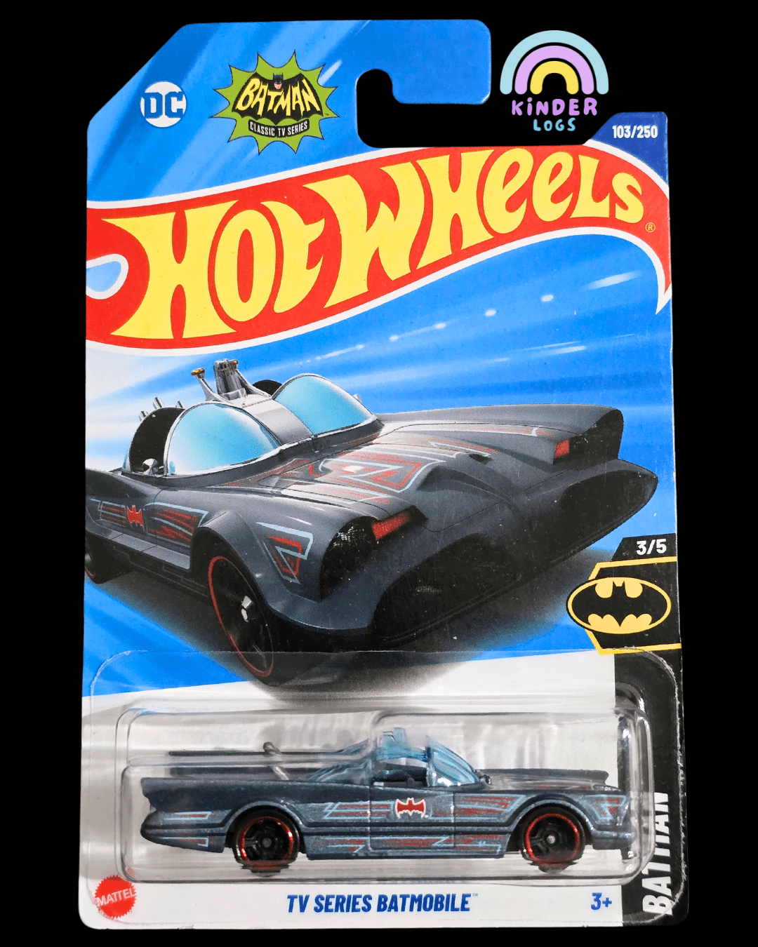 Hot Wheels TV Series Batmobile - Bluish Grey (Imported) - Kinder Logs