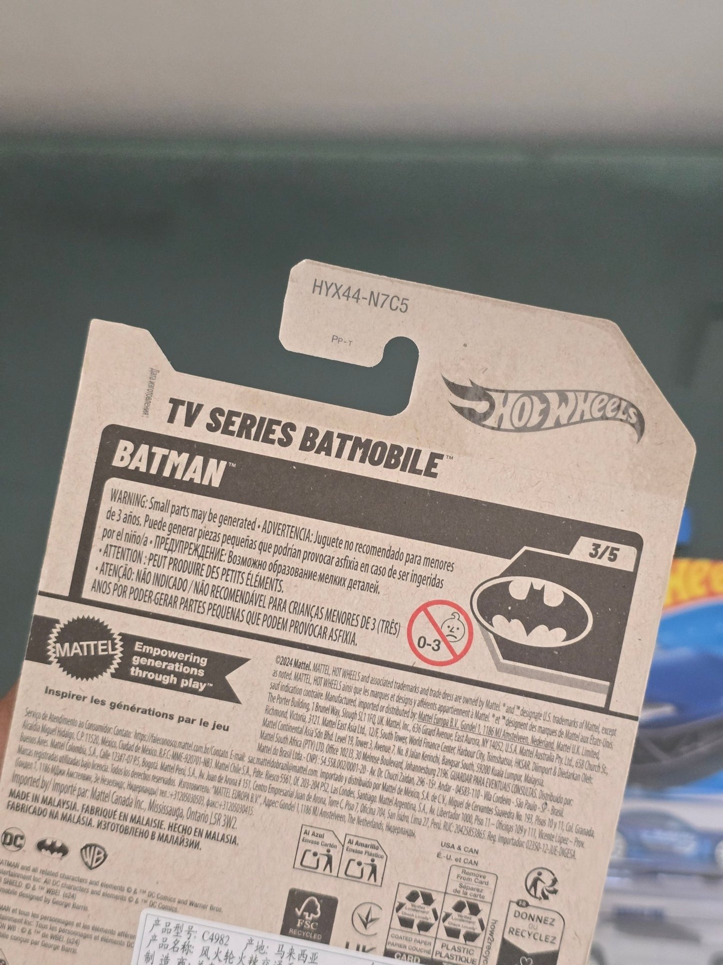Hot Wheels TV Series Batmobile - Bluish Grey (Imported) - Kinder Logs
