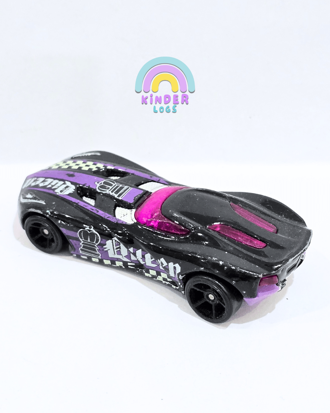 Hot Wheels Velocita - Checkmate - 2018 Casting (Used Car) - Kinder Logs