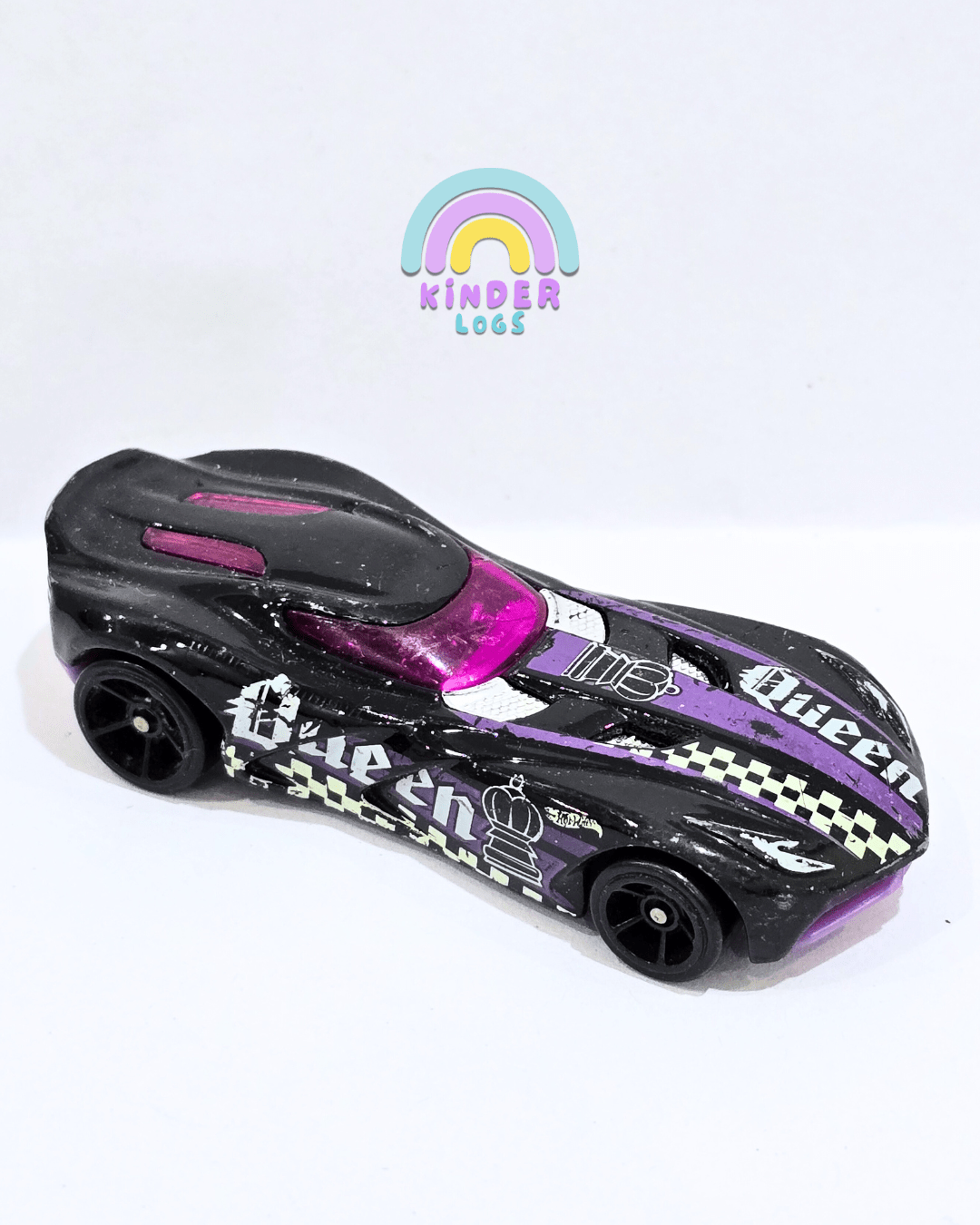 Hot Wheels Velocita - Checkmate - 2018 Casting (Used Car) - Kinder Logs