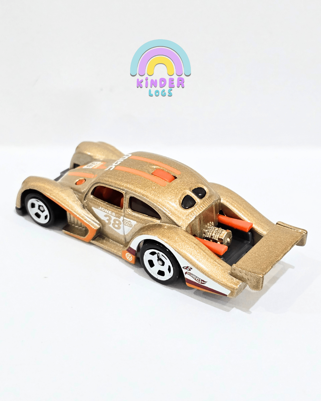 Hot Wheels Volkswagen Kafer Racer DTW93 - Gold (Uncarded) - Kinder Logs