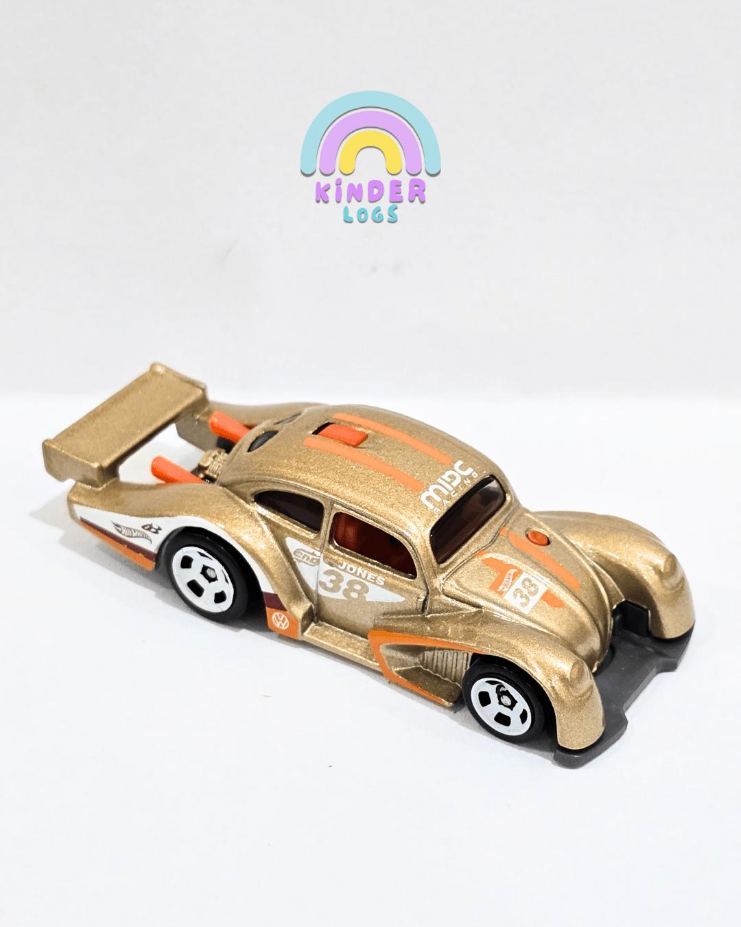 Hot Wheels Volkswagen Kafer Racer DTW93 - Gold (Uncarded) - Kinder Logs