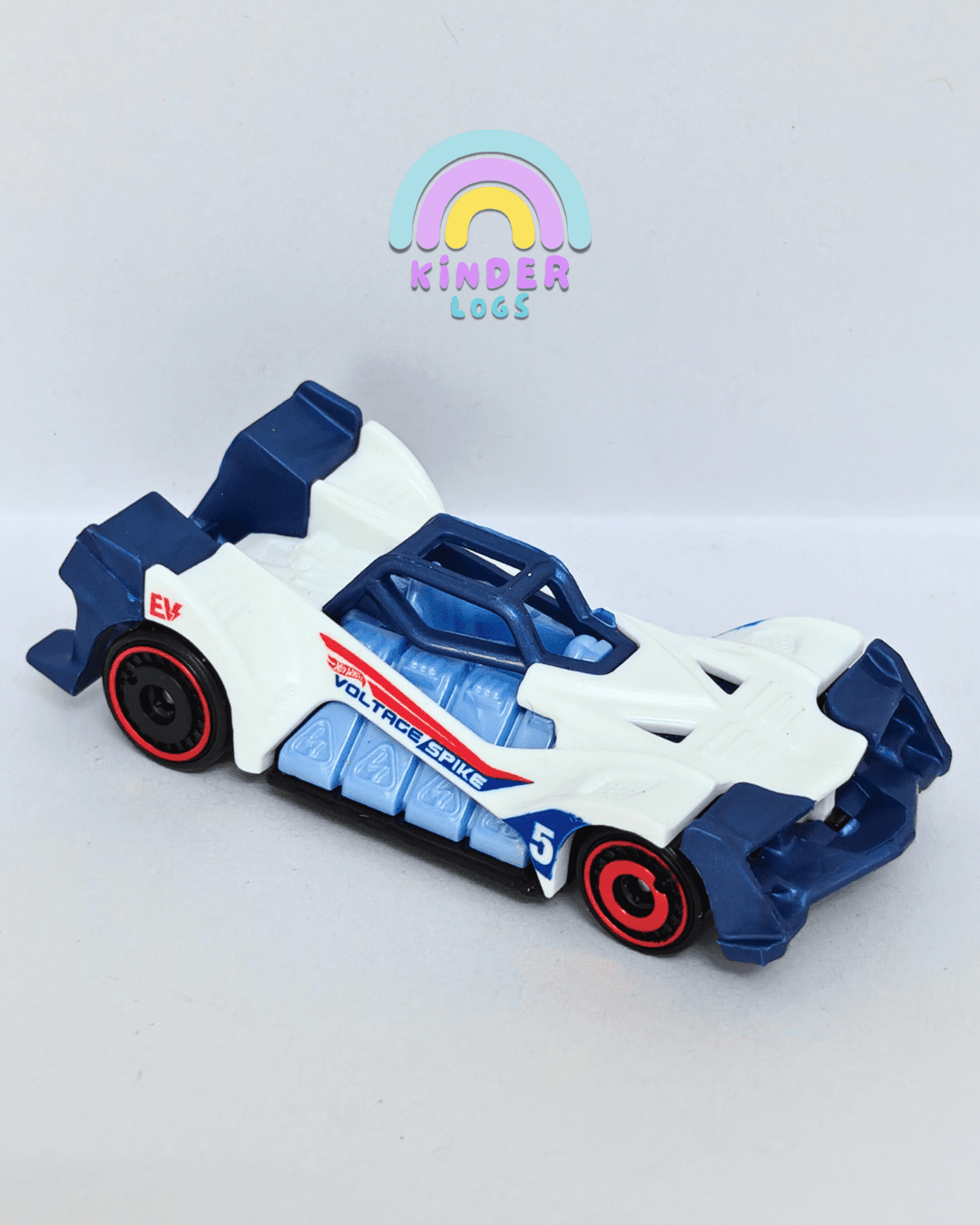 Hot Wheels Voltage Spike - White (Uncarded - New) - Kinder Logs