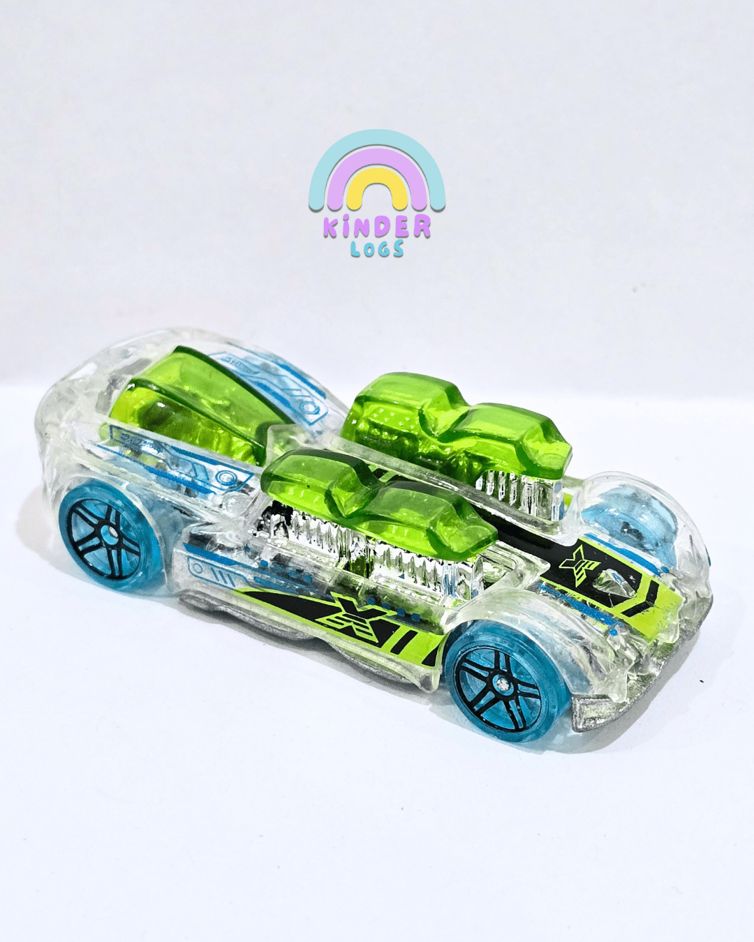 Hot Wheels WHAT - 4 - 2 Transparent Car - 2004 Casting (Used Car) - Kinder Logs