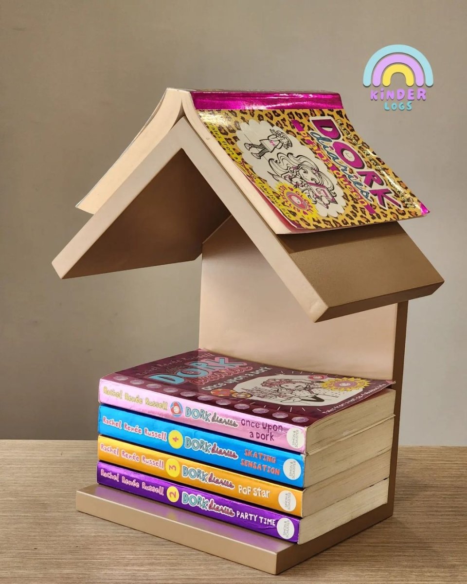 Hut - Shape Table Top Book Storage - Kinder Logs