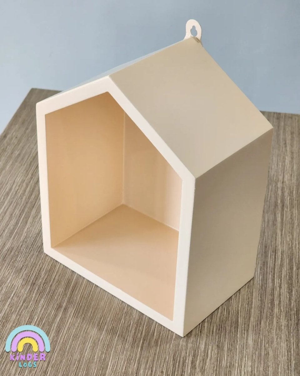 Hut - Shape Wall - Hanging Shelf - Light Peach - Kinder Logs