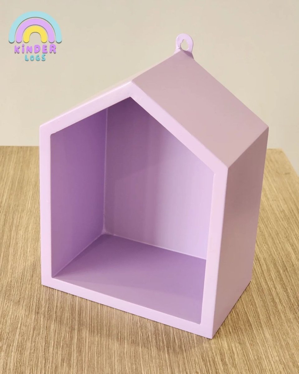Hut - Shape Wall - Hanging Shelf - Pastel Blue - Kinder Logs