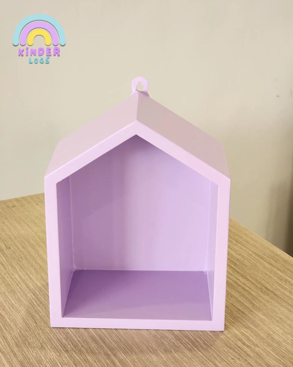 Hut - Shape Wall - Hanging Shelf - Pastel Blue - Kinder Logs