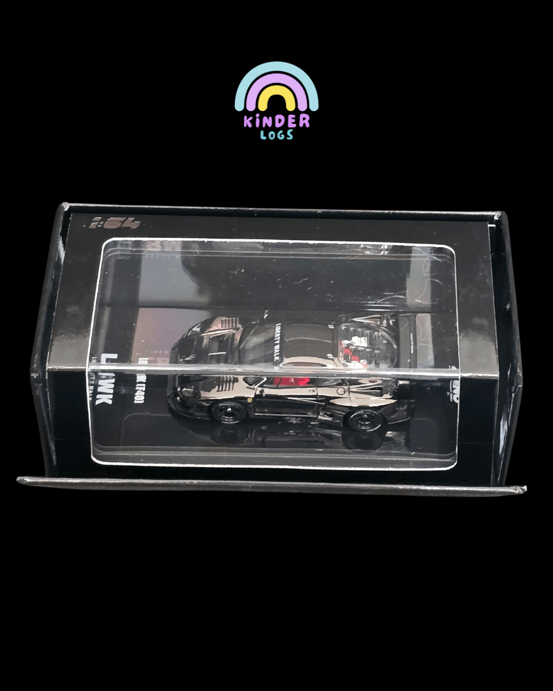 Inno64 LBWK Ferrari F40 Chrome Black Edition - Kinder Logs