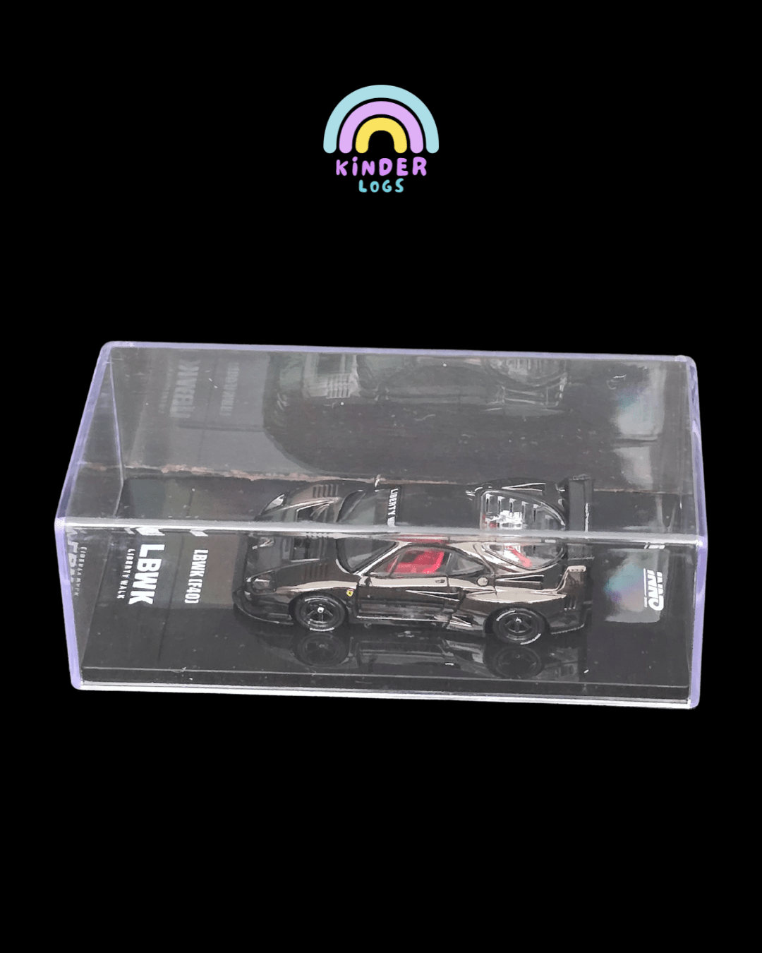 Inno64 LBWK Ferrari F40 Chrome Black Edition - Kinder Logs