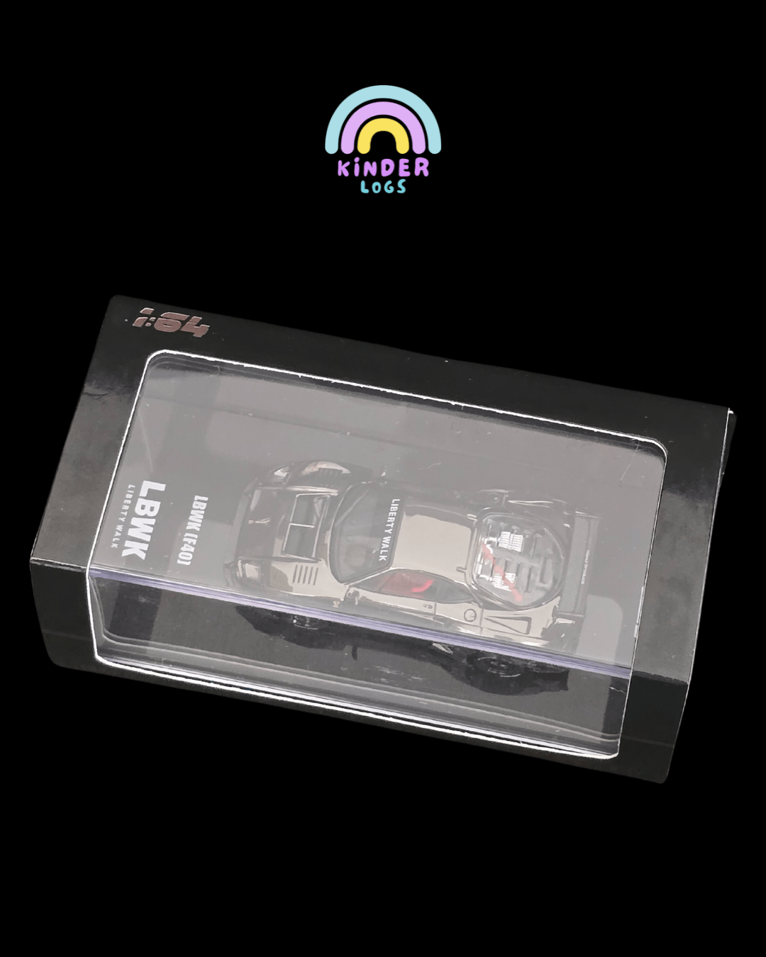 Inno64 LBWK Ferrari F40 Chrome Black Edition - Kinder Logs