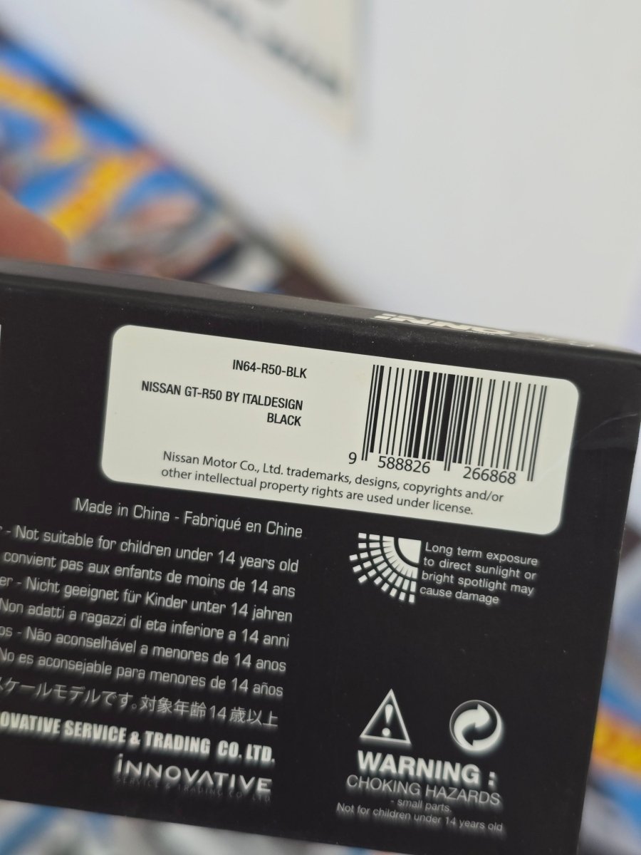 Inno64 Nissan GT - R50 Italdesign Black Edition - Open Box - Kinder Logs