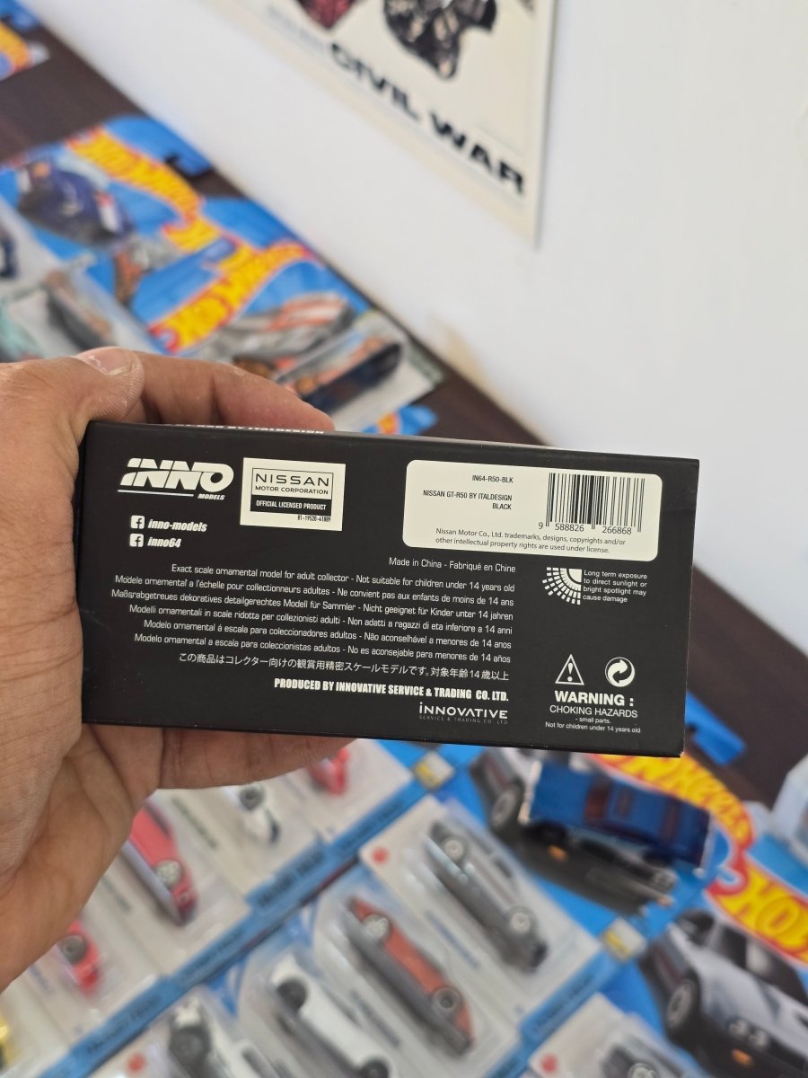 Inno64 Nissan GT - R50 Italdesign Black Edition - Open Box - Kinder Logs