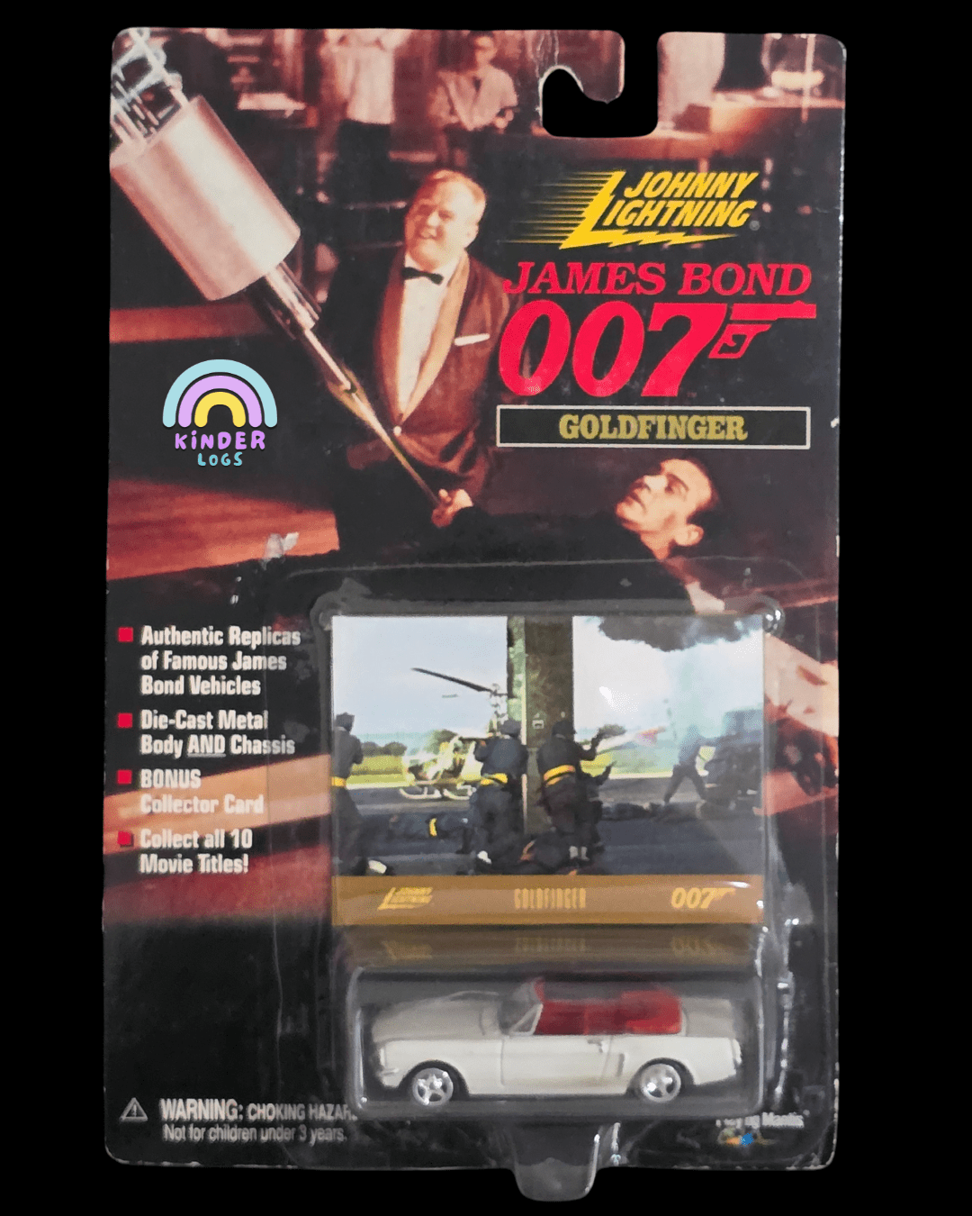 Johnny Lightning James Bond 007 Gold Finger 1965 Ford Mustang - Kinder Logs