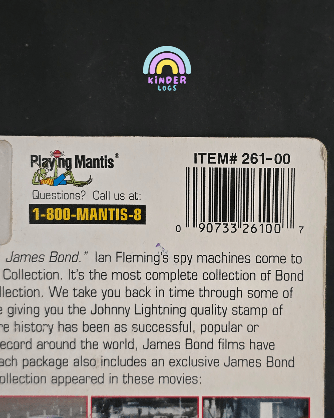 Johnny Lightning James Bond 007 Gold Finger 1965 Ford Mustang - Kinder Logs