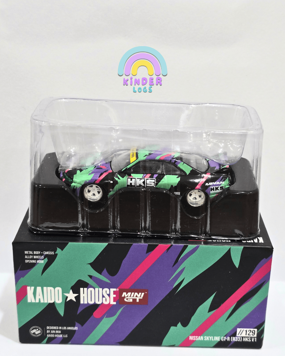 Kaido House Mini GT Nissan Skyline GT - R (R33) HKS V1 (129) - Kinder Logs