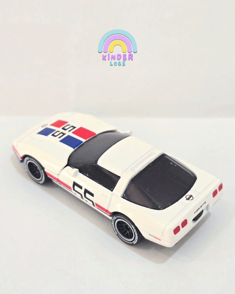 Majorette Chevrolet Corvette C4 #55 - White (Uncarded) - Kinder Logs