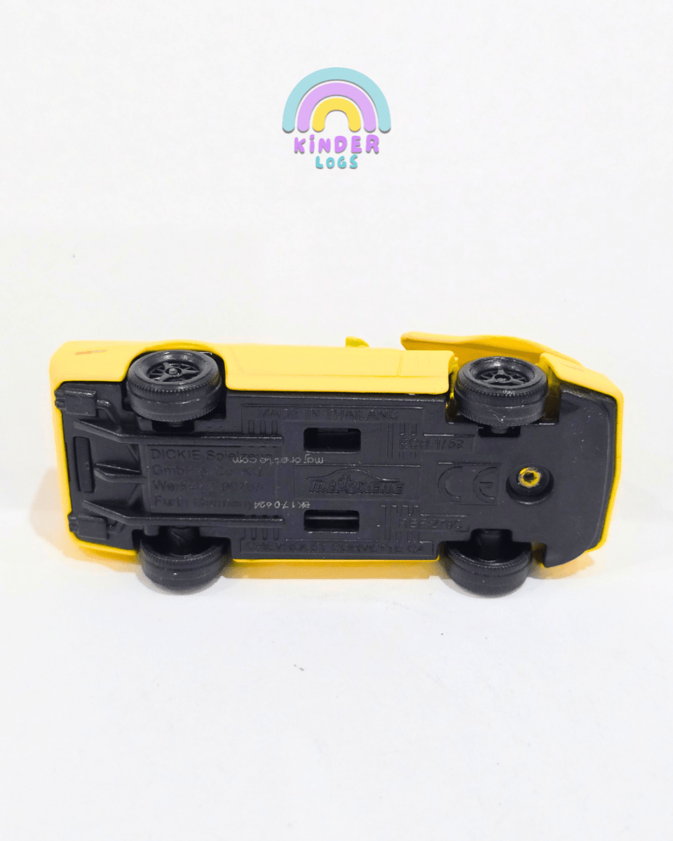 Majorette Chevrolet Corvette C4 - Yellow (Uncarded) - Kinder Logs