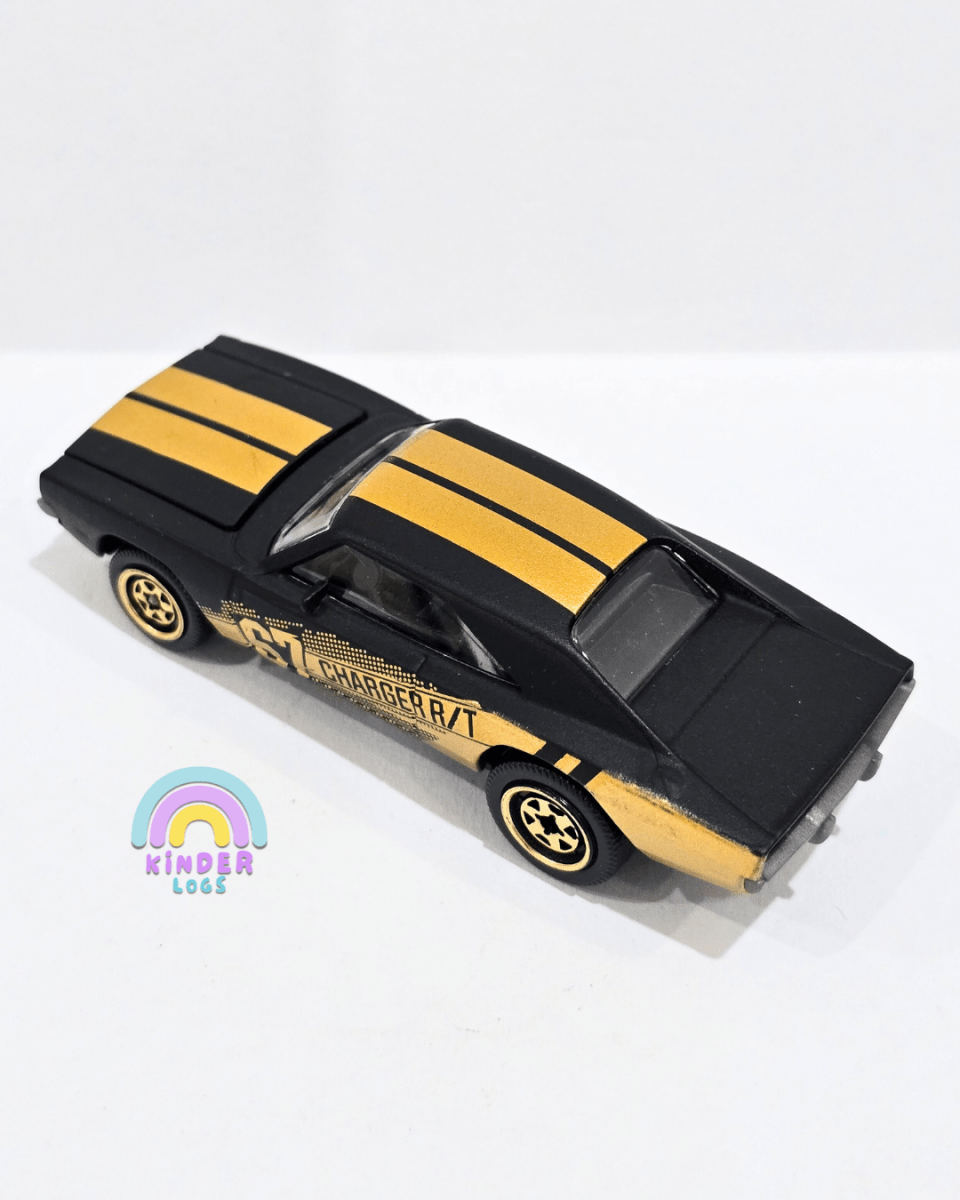 Majorette Dodge Charger RT - Black With Gold (Uncarded) - Kinder Logs