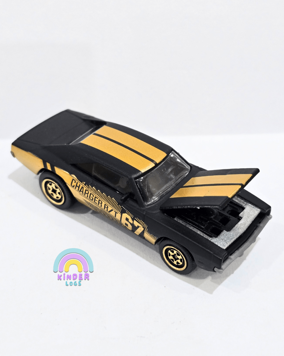 Majorette Dodge Charger RT - Black With Gold (Uncarded) - Kinder Logs