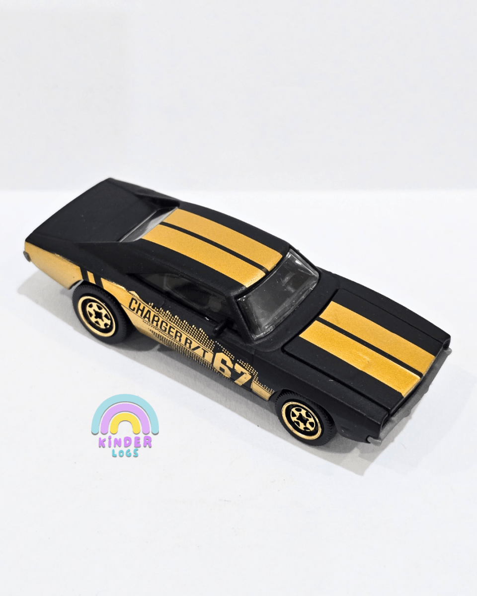Majorette Dodge Charger RT - Black With Gold (Uncarded) - Kinder Logs