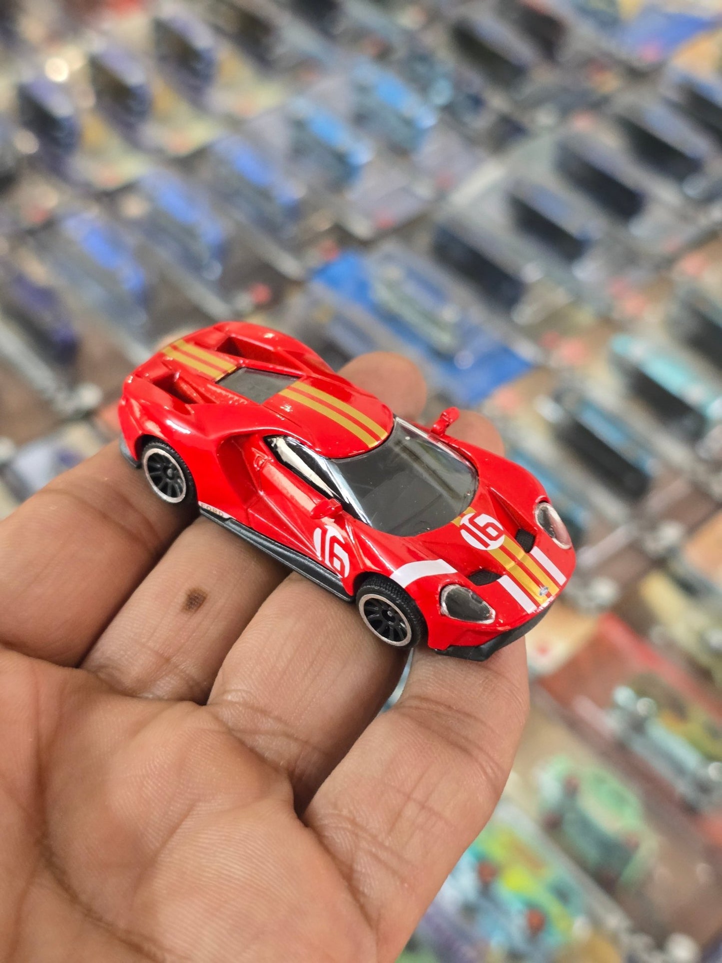 Majorette Ford GT - Red With Gold Stripes (Uncarded) - Kinder Logs