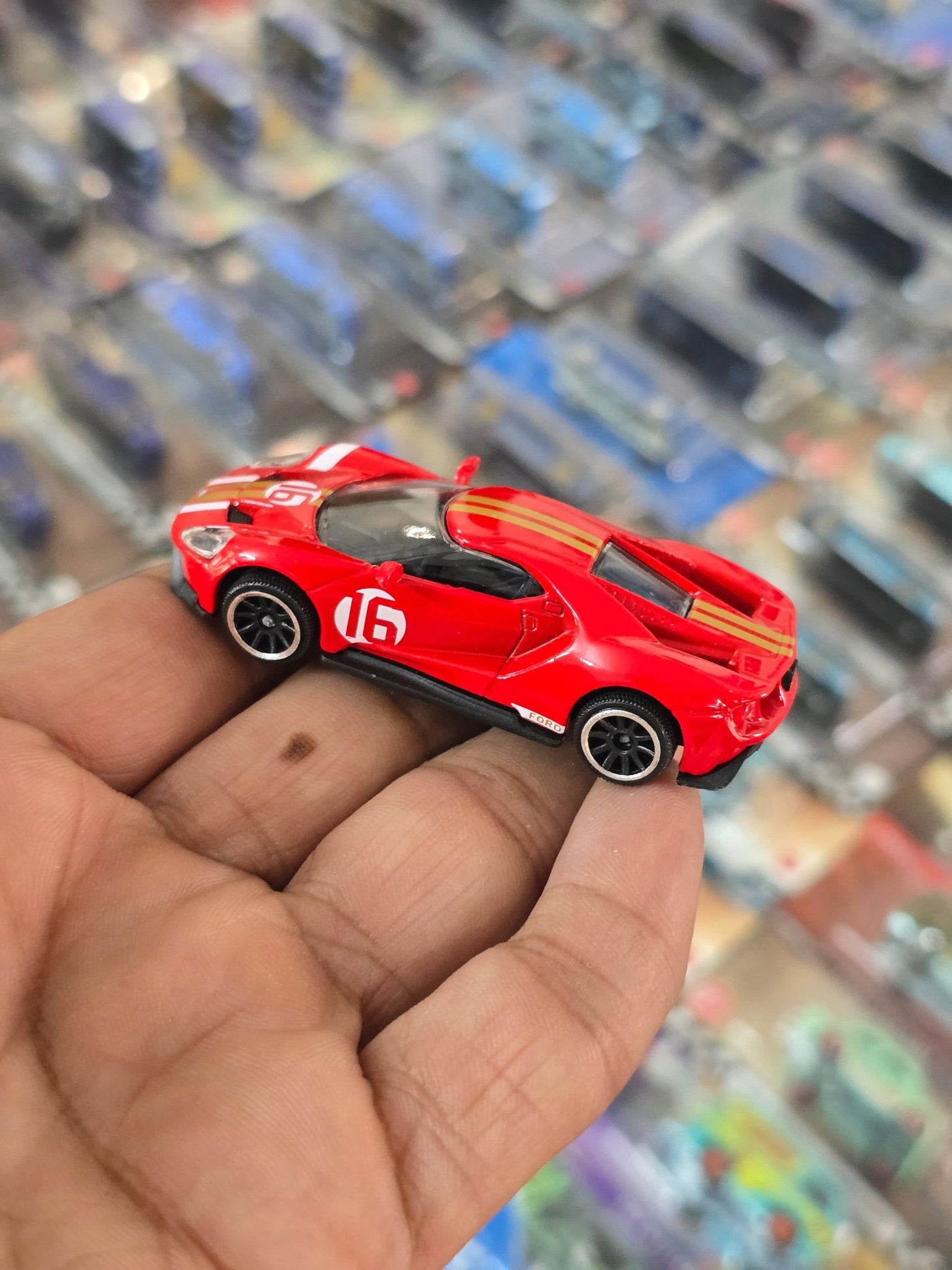 Majorette Ford GT - Red With Gold Stripes (Uncarded) - Kinder Logs
