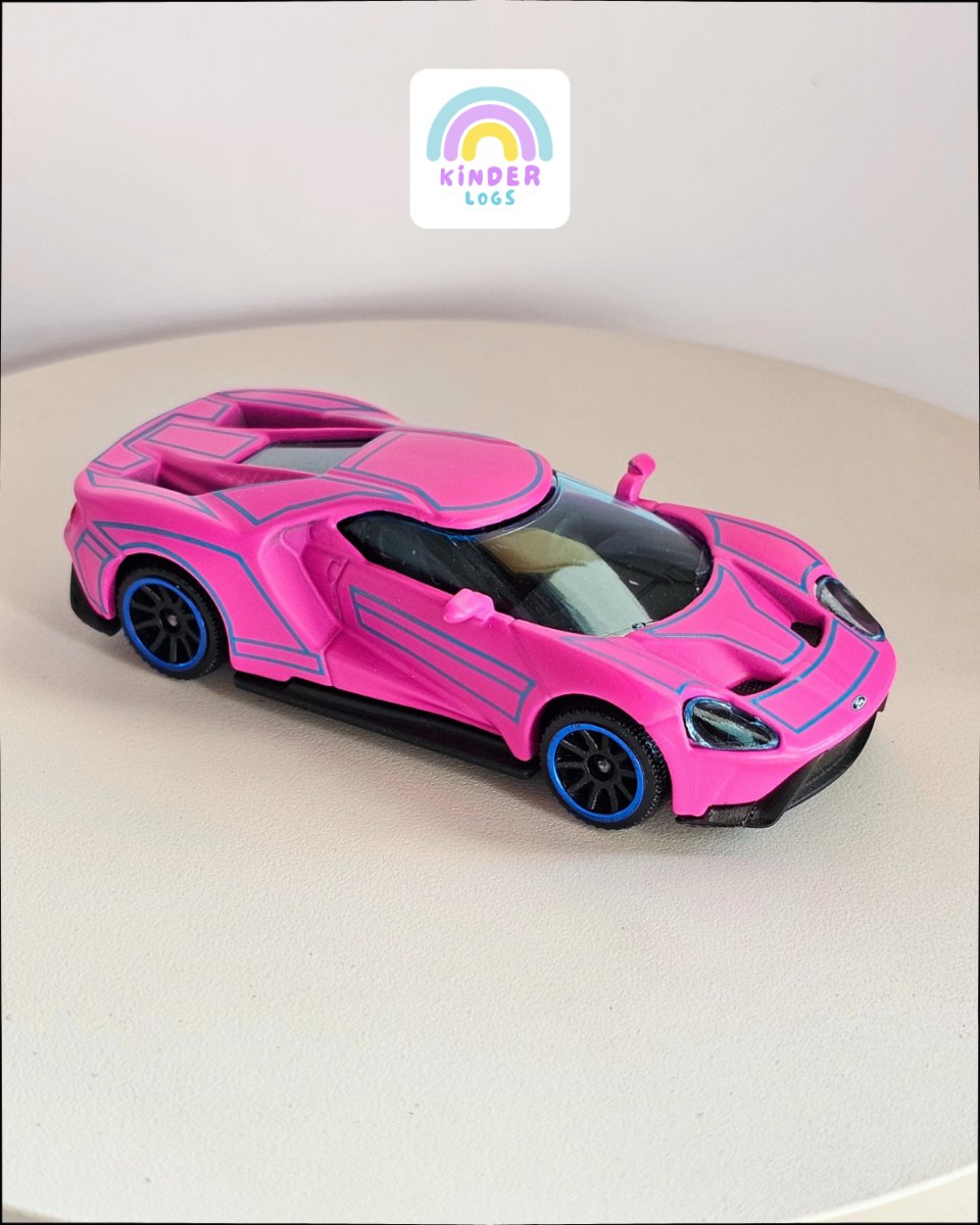 Majorette Ford GT Tron Edition - Rare Pink Color (Uncarded) - Kinder Logs