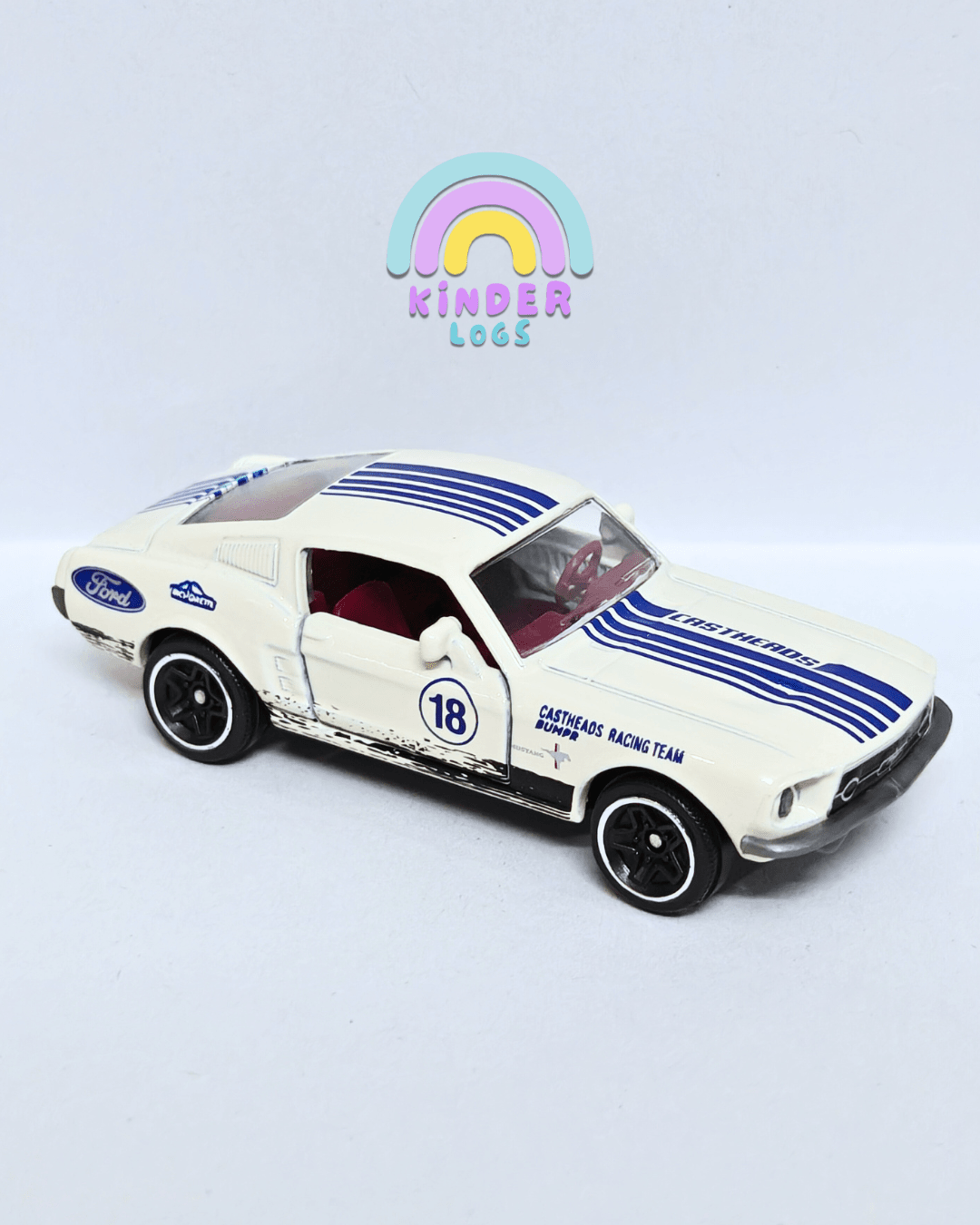 Majorette Ford Mustang Fastback - White (Uncarded - New) - Kinder Logs